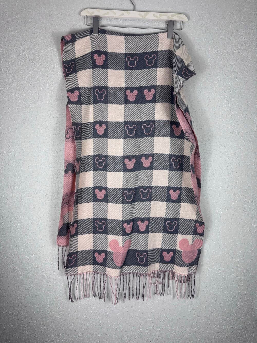 Disney Mickey Mouse Dark Gray and Pink Scarf